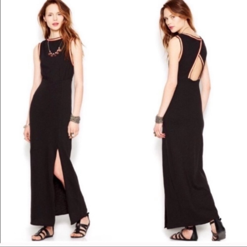 Free People Sabrina Keyhole Black Maxi Dress